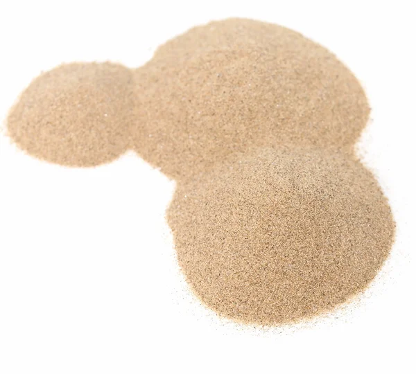 Macro pile desert sand isolated on white backgrounds — Stock Photo, Image