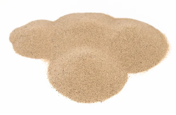 Μακροεντολή σωρό έρημο άμμο που απομονώνονται σε λευκό υπόβαθρο — Φωτογραφία Αρχείου