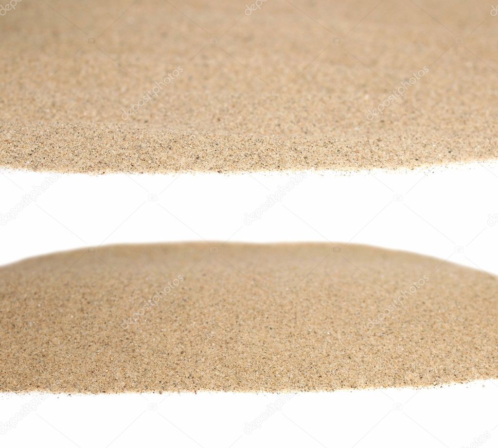 Desert sand isolated on white backgrounds