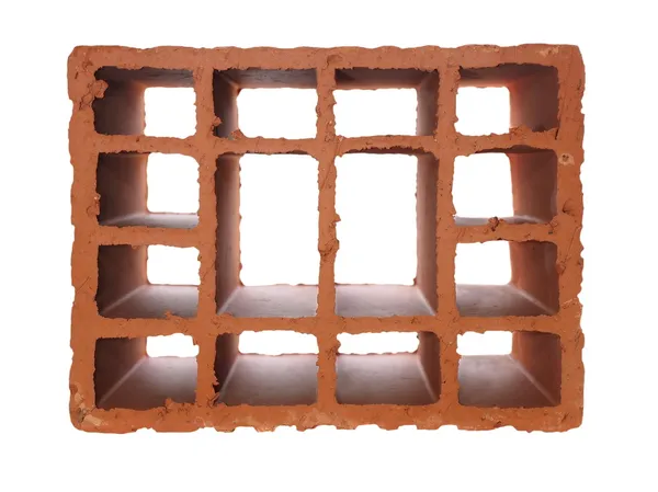 Perforated brick isolated on white — Stock Photo, Image