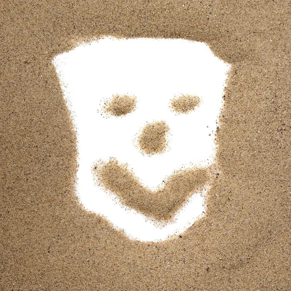 Sand frame with human face — Stock Photo, Image