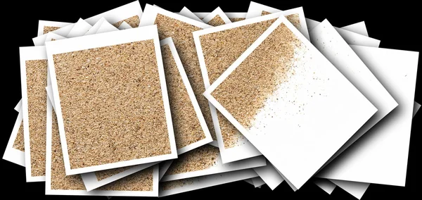 Prázdné fotky s pouštní písek izolované na černém pozadí — Stock fotografie