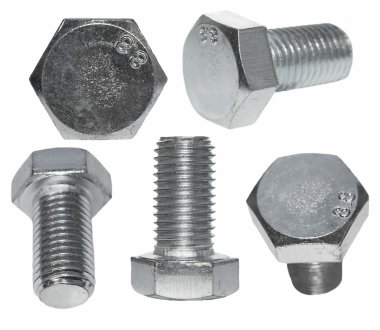 Set screw heads, bolt isolated on white background clipart