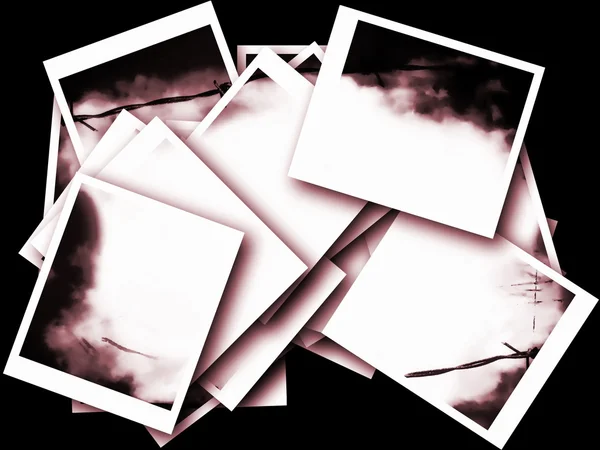Scene di guerra fotografiche vuote isolate su sfondo nero — Foto Stock