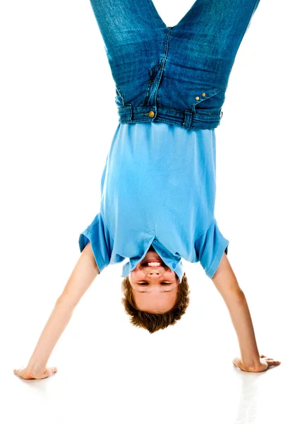 Boy upside down — Stock Photo, Image