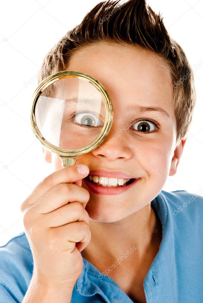 Boy with magnifier