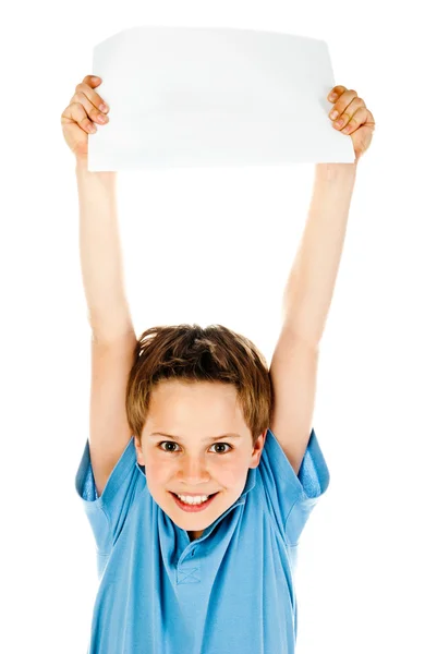 Çocuk holding kağıt — Stok fotoğraf