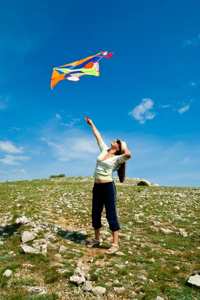 stock image Woman with kite