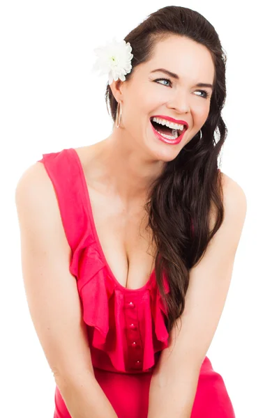 Bonita rindo jovem mulher — Fotografia de Stock