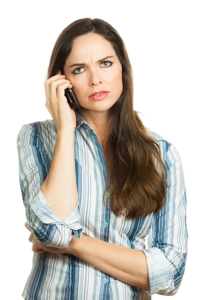 Mujer molesta en el teléfono — Foto de Stock