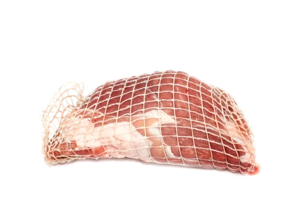 Ruwe varkensvlees gerold geroosterd, geroosterd broodje — Stockfoto