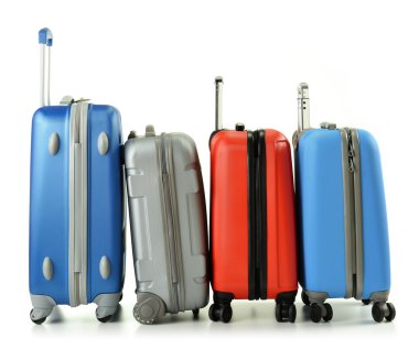 Luggage consisting of suitcases isolated on white clipart