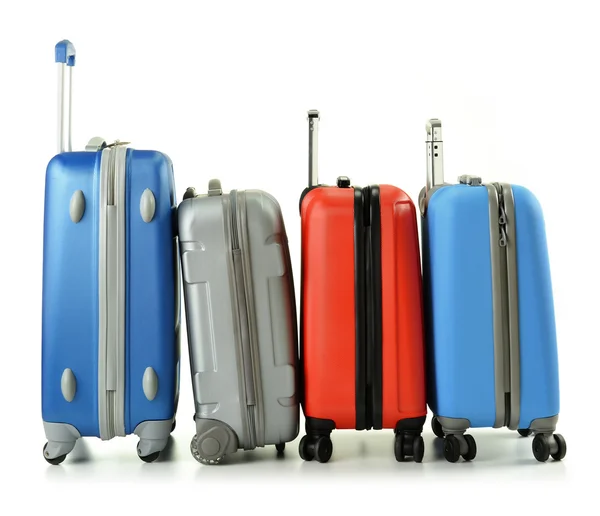 흰색에 분리 된 여행 가방들로 이루어진 가방들 — 스톡 사진