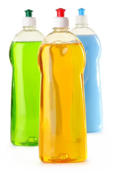 Мийні пляшки ізольовані на білому — стокове фото