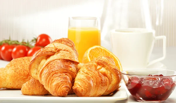 Composition with breakfast on the table — Stock Photo, Image