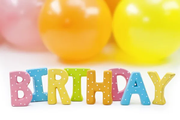 Colorful letters birthday — Stock Photo, Image