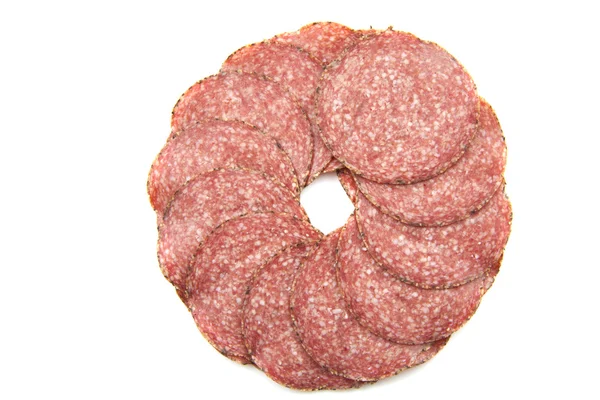 Cirkel van salami — Stockfoto