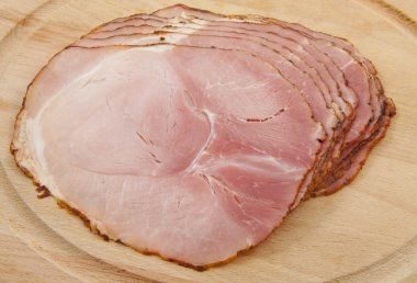 Ham on wood clipart