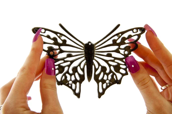 Czarny moda motyl — Zdjęcie stockowe