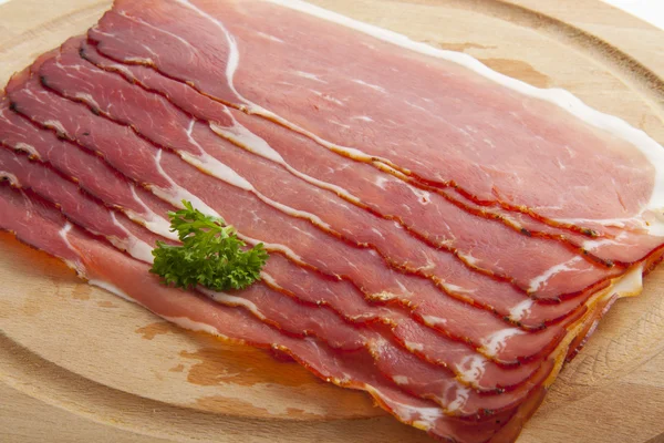 Bacon på tallrik — Stockfoto