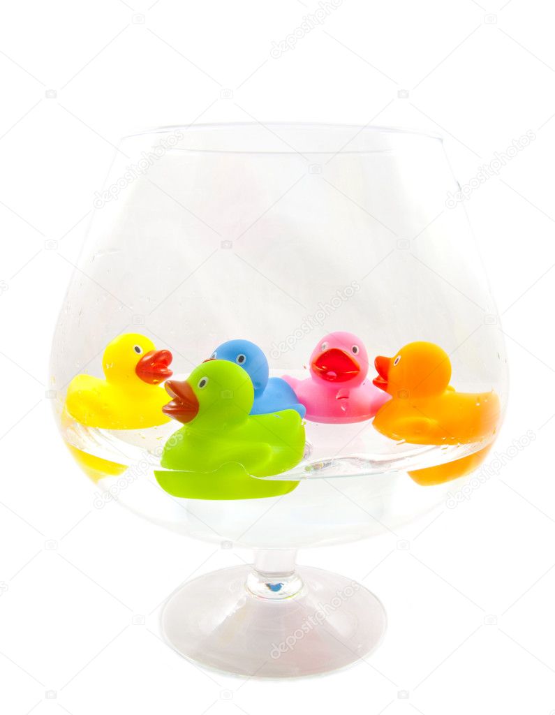 Ducks in glass