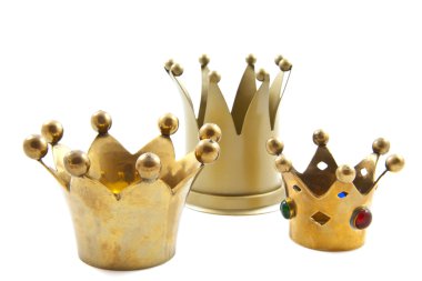 Three golden crowns clipart