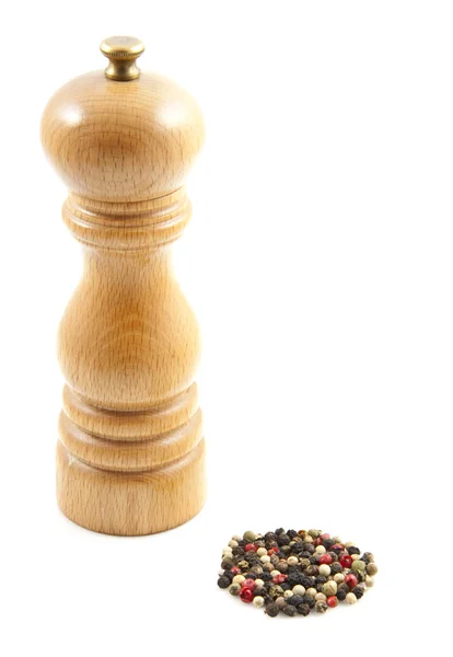 Dřevěná peppermill — Stock fotografie