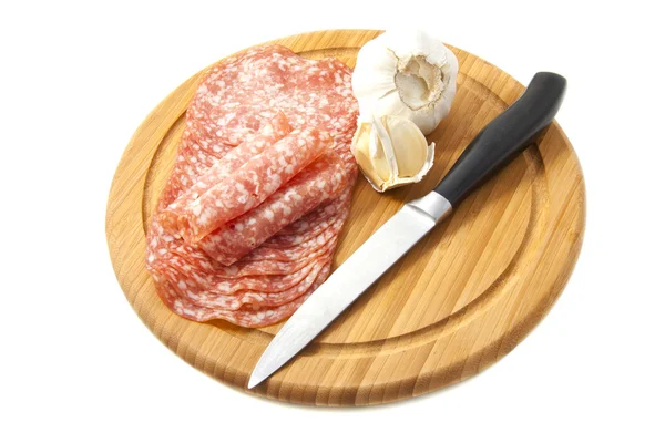 切片萨拉米香肠 — 图库照片