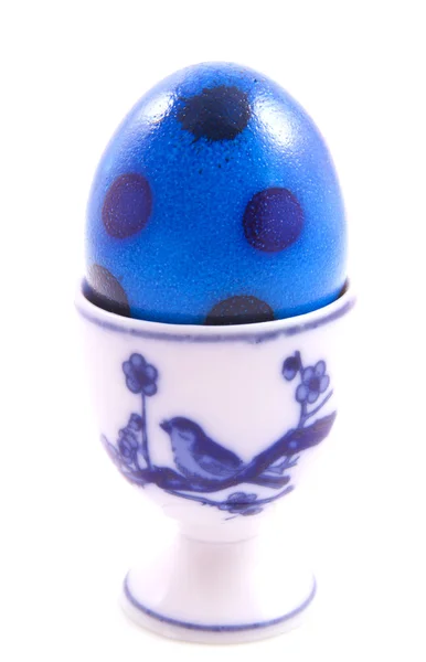 Modrý velikonoční vajíčko — Stock fotografie
