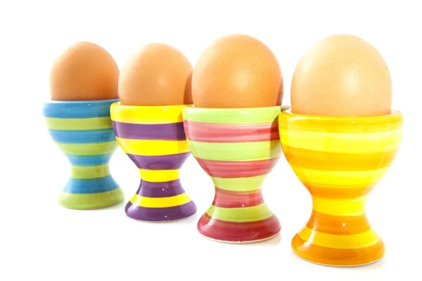 条纹的 eggcups — 图库照片