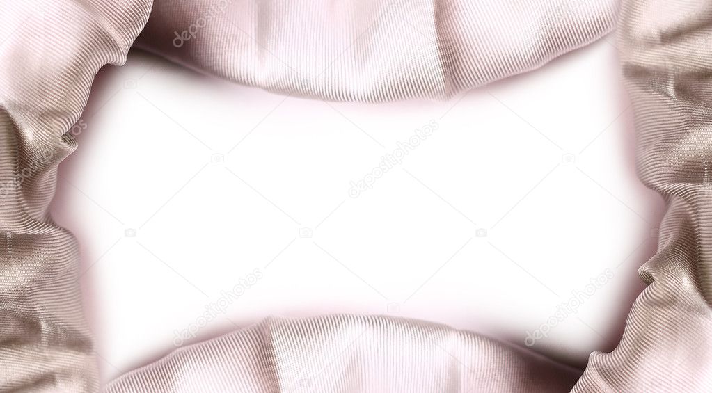 Silk fabric on white background. Copy space