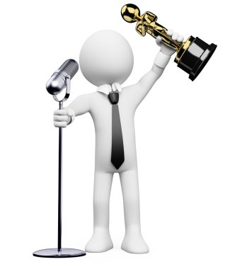 3d white . Oscar clipart