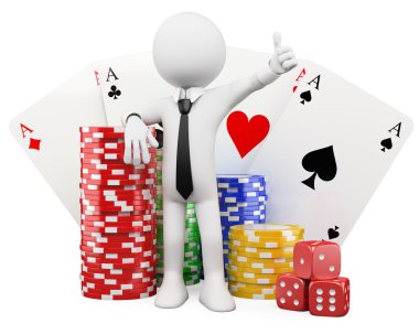 3d white . Casino clipart