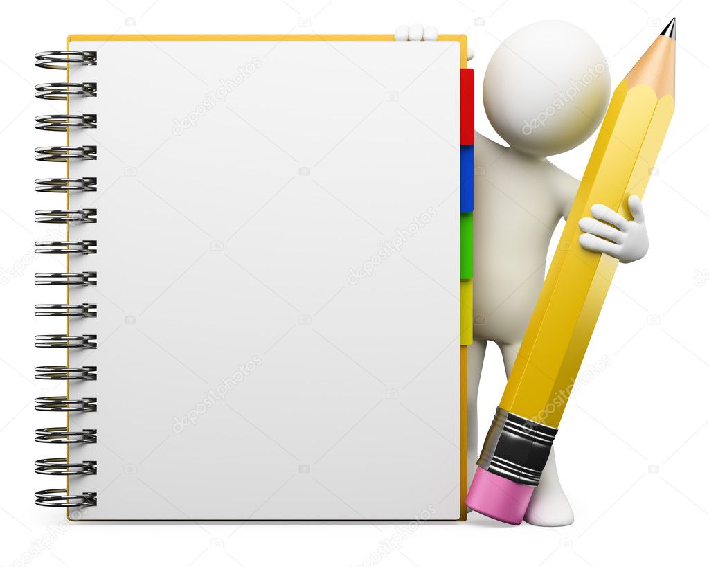 3D white . Notepad