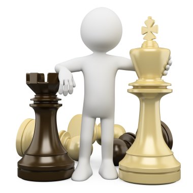 3D white . Chess clipart