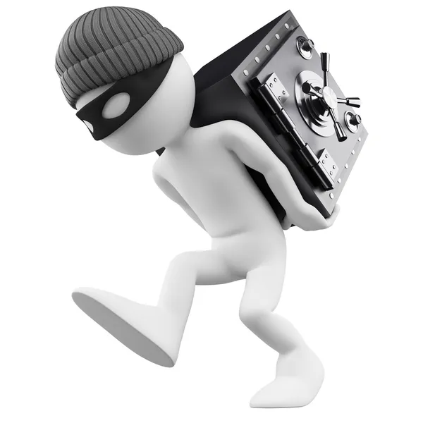 3D white . Bank robber — Stock Photo, Image