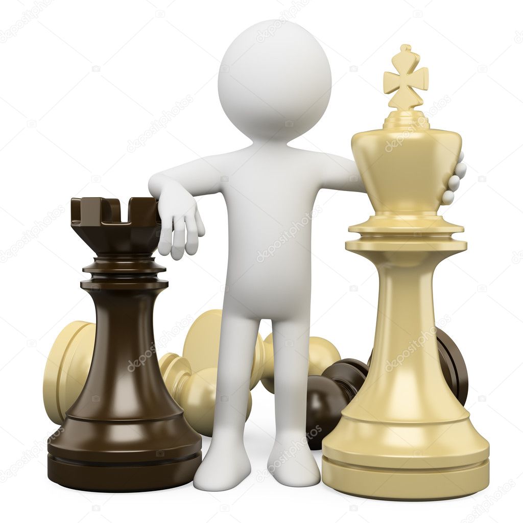 3D white . Chess