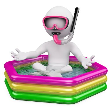 3D white . Waiting summer holidays clipart