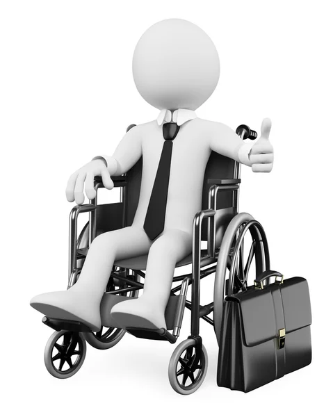 3D business vit. handikappade affärsman — Stockfoto