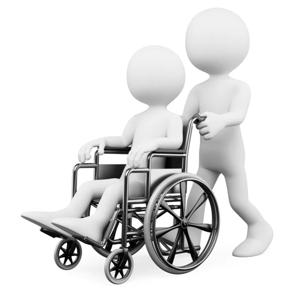 3D white . Helping a handicapped — Stock Photo, Image
