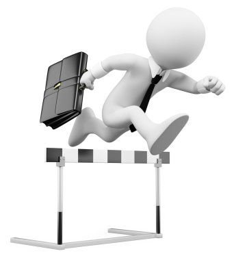 3D businessman white . Hurdle race clipart