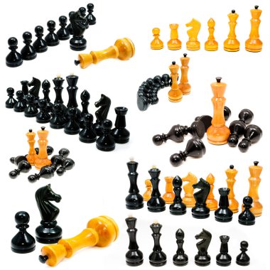 Chess set on a white background clipart