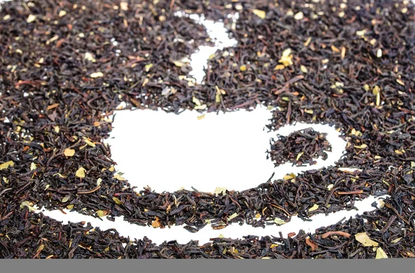 Рисунок из сухих чайных листьев — стоковое фото