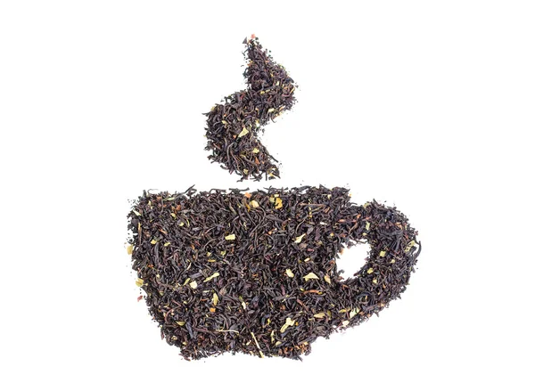 Zeichnung aus den trockenen Teeblättern — Stockfoto