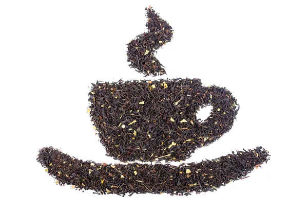 Disegno dalle foglie di tè secche — Foto Stock