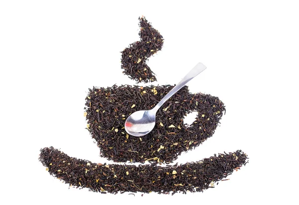 Drawing from the dry tea leaves — Stock Photo, Image