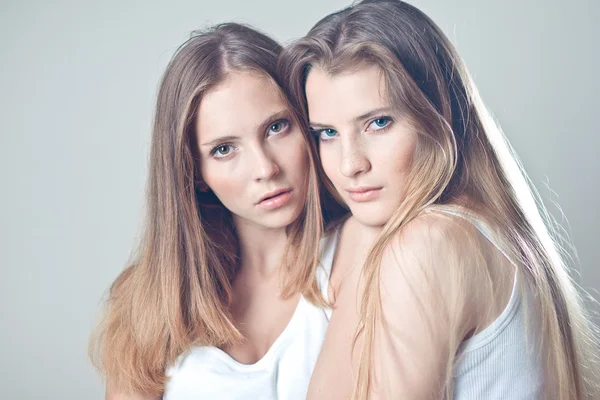 stock image Two young Caucasian girls