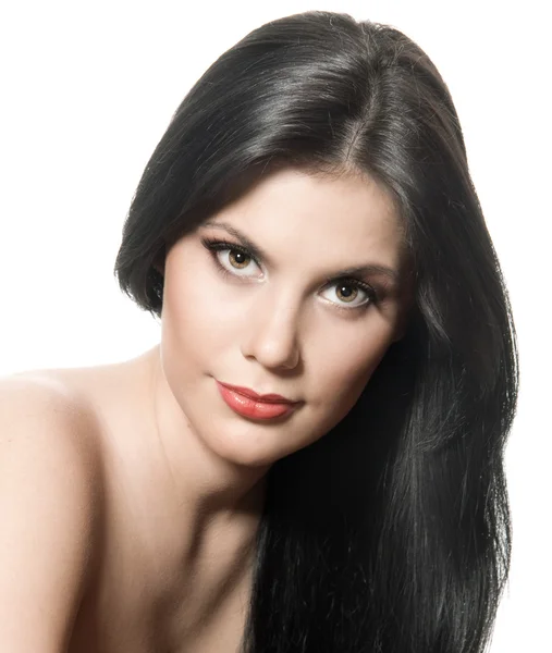 Közeli kép a gyönyörű fiatal nő arca — Stock Fotó