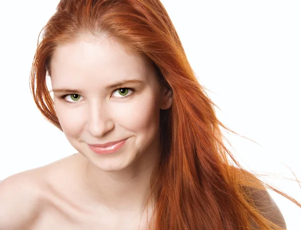 Fiatal, mosolygós vörös hajú — Stock Fotó