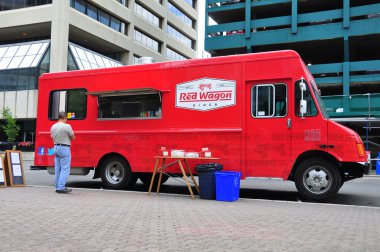 Red Wagon food truck clipart